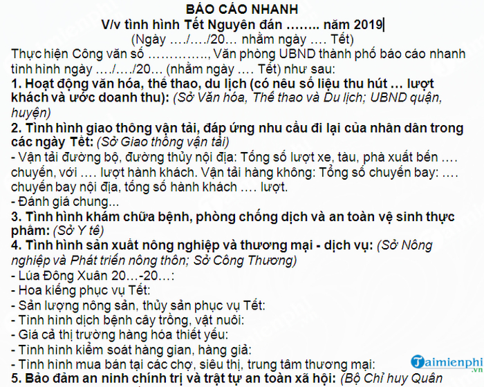 bao cao nhanh tinh hinh tet nguyen dan