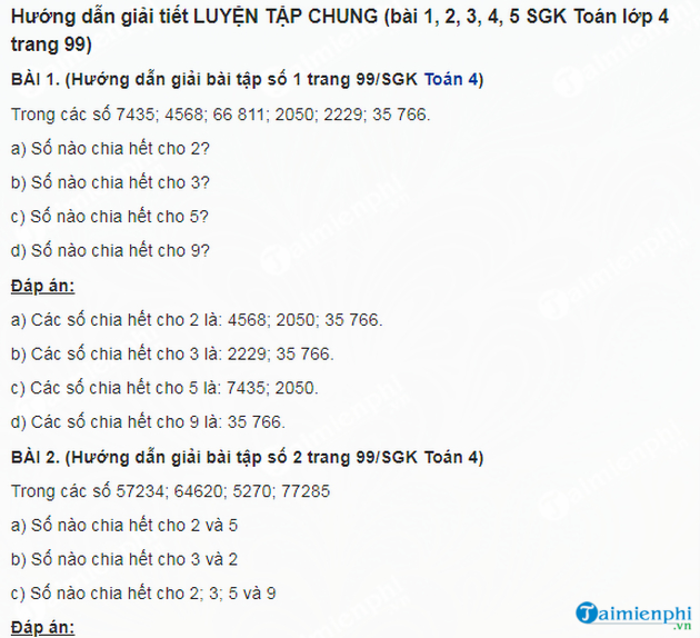 luyen tap chung dau hieu chia het cho 2 5 3 9